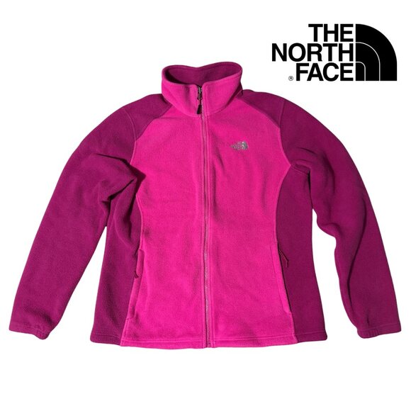 The North Face Women's Magenta Pink Fleece Zip Up Jacket Size XL - Picture 1 of 9